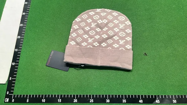 Allover Print Cuffed Knit Beanie — warehouse QC photo 5