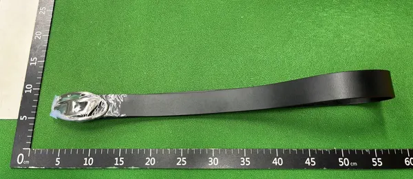 Black Belt With Oval Silver Buckle — warehouse QC photo 1
