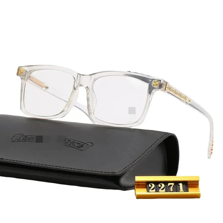 Clear Square Frame Eyeglasses With Gold Accents — merchant catalogue photo