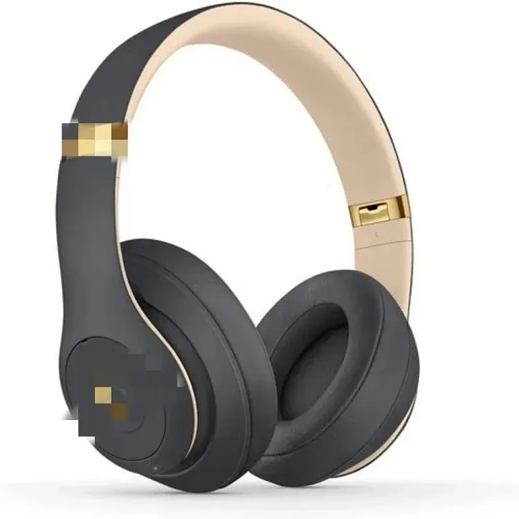 Charcoal Over-Ear Wireless Headphones With Gold Trim — merchant catalogue photo