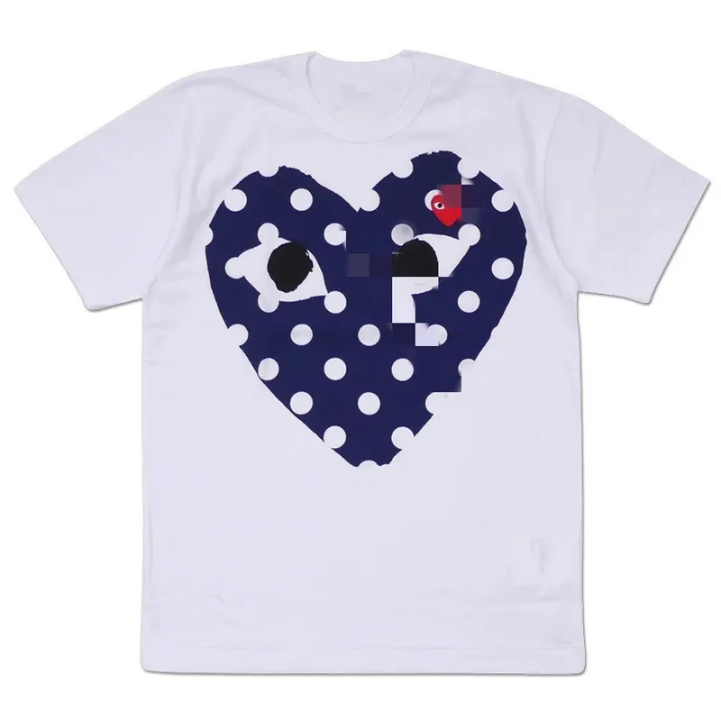 White Polka Dot Heart Print T-Shirt — merchant catalogue photo