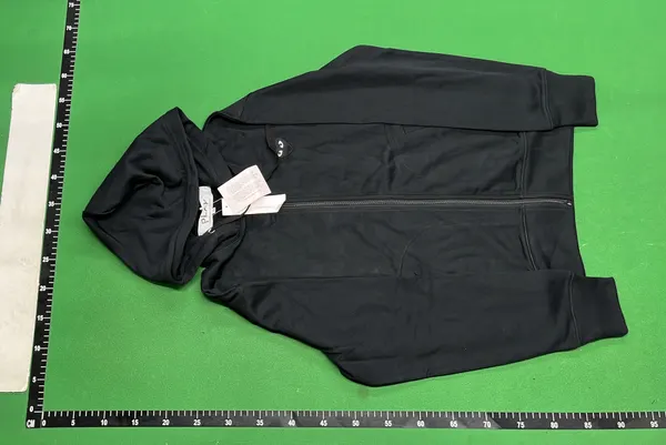 Black Hoodie With Grey Heart Back Print — warehouse QC photo 2
