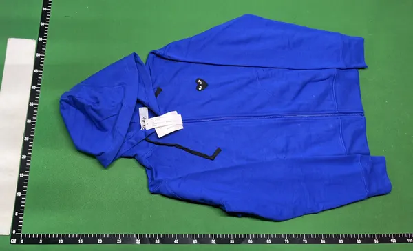 Black Hoodie With Grey Heart Back Print — warehouse QC photo 6