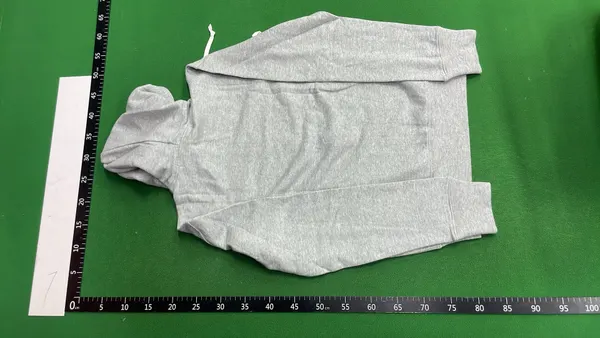 Black Zip-Up Hoodie With Red Heart Patch — warehouse QC photo 3