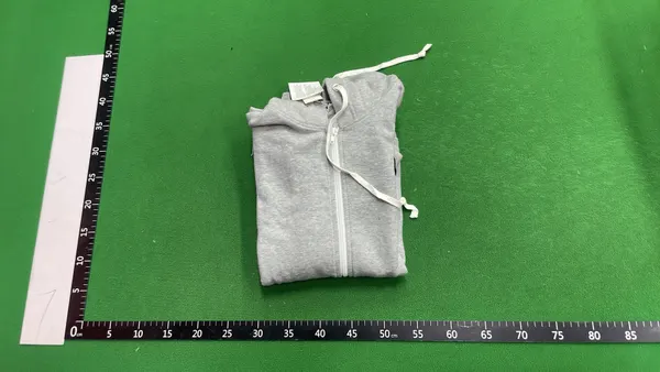 Black Zip-Up Hoodie With Red Heart Patch — warehouse QC photo 4