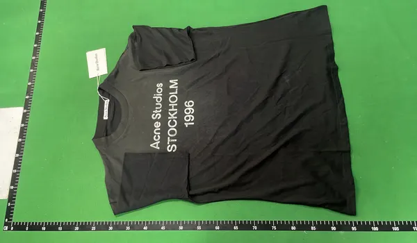 Washed Black Oversized T-Shirt With Text Print — warehouse QC photo 6