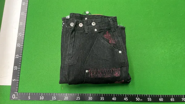 Rhinestone Flame Baggy Denim Shorts — warehouse QC photo 4