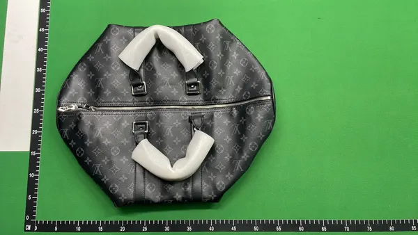Brown Monogram Travel Duffle Bag — warehouse QC photo 1