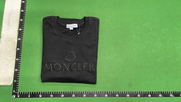 White Tee With Tonal Embossed Chest Lettering — warehouse QC photo 4