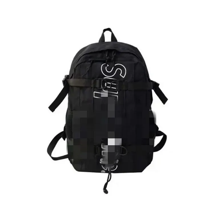Black Nylon Backpack With Buckle Strap — merchant catalogue photo