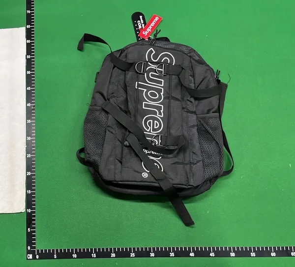 Black Nylon Backpack With Buckle Strap — warehouse QC photo 3