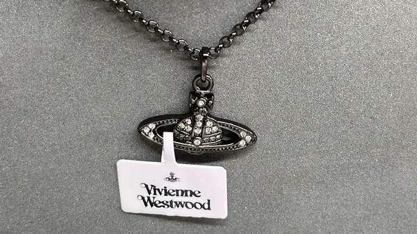 Silver Orb Pendant Necklace With Pave Crystals — warehouse QC photo 5