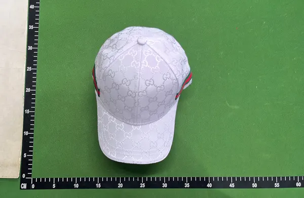 Black Monogram Jacquard Baseball Cap With Stripe — warehouse QC photo 4
