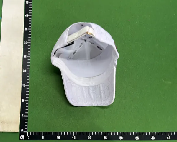 Black Monogram Jacquard Baseball Cap With Stripe — warehouse QC photo 6