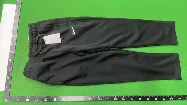 Grey Marl Fleece Sweatpants With Open Hem — warehouse QC photo 2