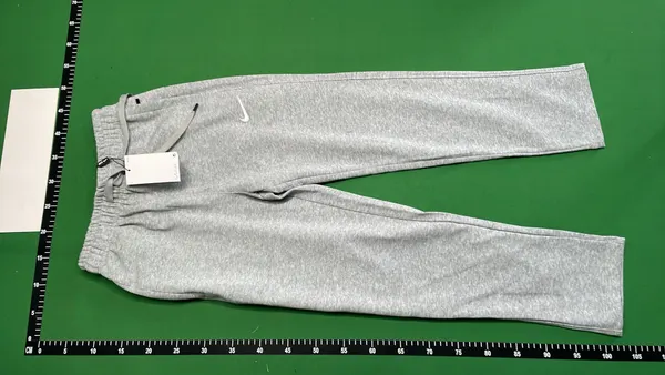 Grey Marl Fleece Sweatpants With Open Hem — warehouse QC photo 6