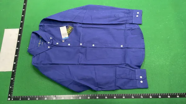 White Long-Sleeve Button-Down Dress Shirt — warehouse QC photo 6