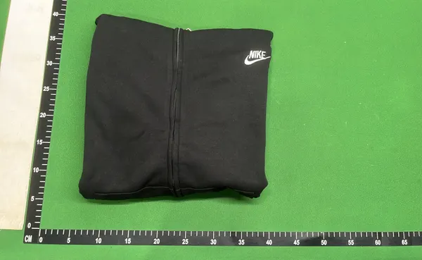 Black Full-Zip Hoodie With Chest Logo — warehouse QC photo 4