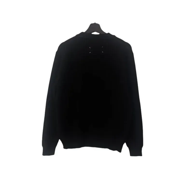Black Crewneck Sweatshirt With Stitch Detail — merchant catalogue photo