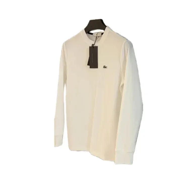 Cream Ribbed Knit Long-Sleeve Crewneck Top — merchant catalogue photo
