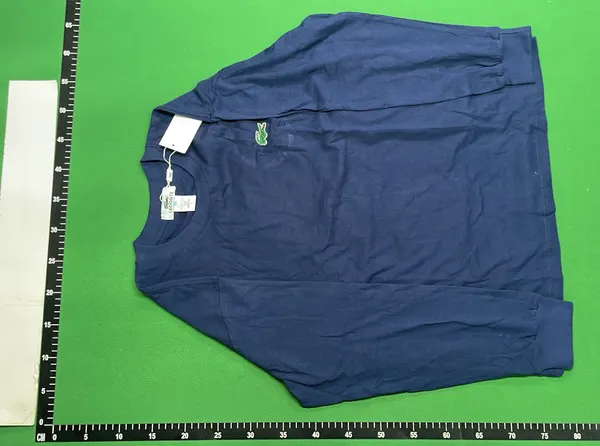 Cream Ribbed Knit Long-Sleeve Crewneck Top — warehouse QC photo 2