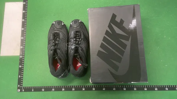 Black Layered Panel Chunky Running Sneakers — warehouse QC photo 1