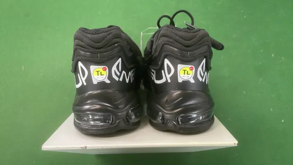 Black Layered Panel Chunky Running Sneakers — warehouse QC photo 3