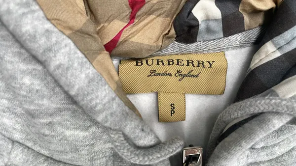 Grey Zip-Up Hoodie With Check-Lined Hood (Grey) — warehouse QC photo 1