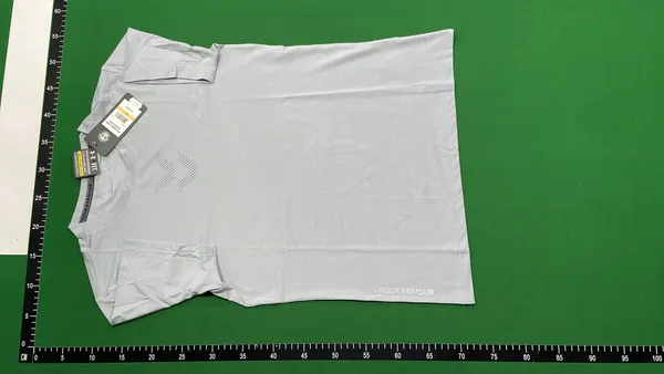 White Short-Sleeve Athletic Training T-Shirt — warehouse QC photo 2