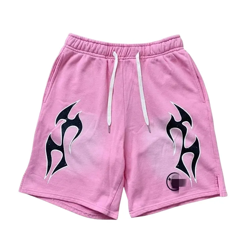 Black Flame Print Drawstring Sweat Shorts (#2) — merchant catalogue photo