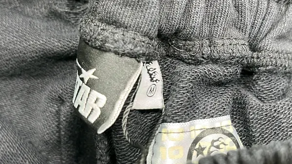Black Flame Print Drawstring Sweat Shorts (#3) — warehouse QC photo 1