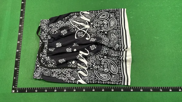 Navy Paisley Print Short Sleeve Shirt Set (White) — warehouse QC photo 2