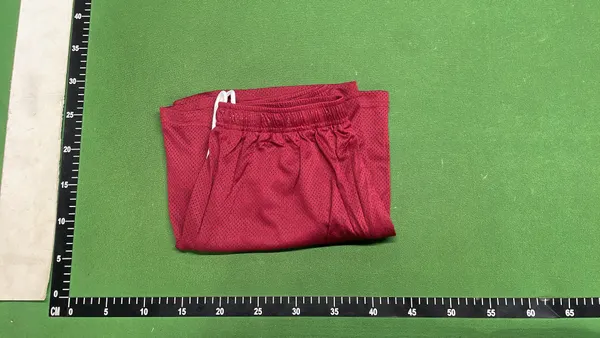 Mesh Basketball Shorts With Embroidered Leg Logo — warehouse QC photo 4