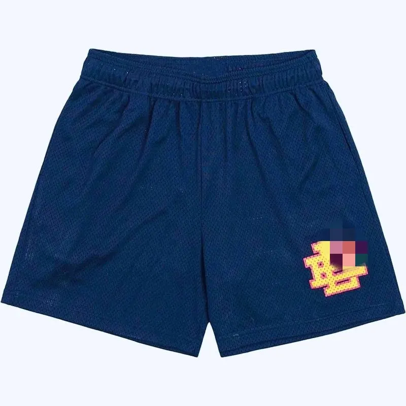 Mesh Basketball Shorts With Embroidered Leg Logo (Yellow) — merchant catalogue photo