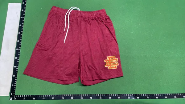 Mesh Basketball Shorts With Embroidered Leg Logo (Black) — warehouse QC photo 2