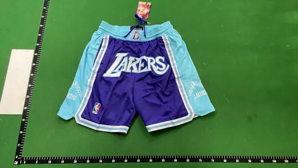Navy Mesh Basketball Shorts With Front Lettering (#2) — warehouse QC photo 6