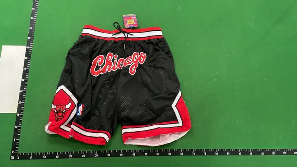 Navy Mesh Basketball Shorts With Front Lettering (#3) — warehouse QC photo 2