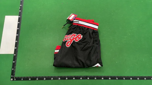 Navy Mesh Basketball Shorts With Front Lettering (#3) — warehouse QC photo 4