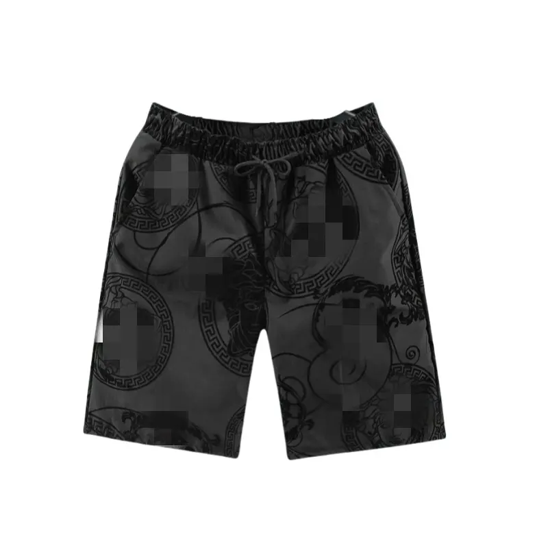 Black Shorts With Flocked Diamond Lattice Print — merchant catalogue photo