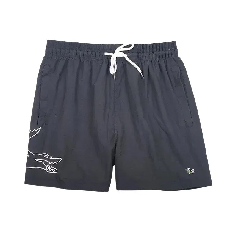 Dark Grey Drawstring Athletic Shorts (White) — merchant catalogue photo