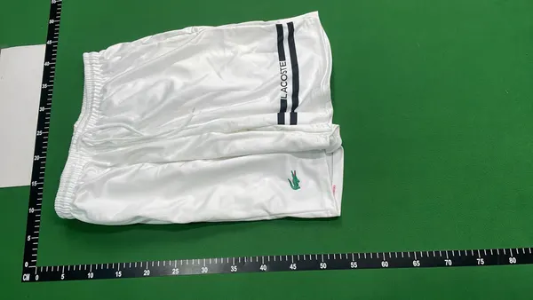 Dark Grey Drawstring Athletic Shorts (White) — warehouse QC photo 2