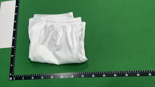 Dark Grey Drawstring Athletic Shorts (Red) — warehouse QC photo 4