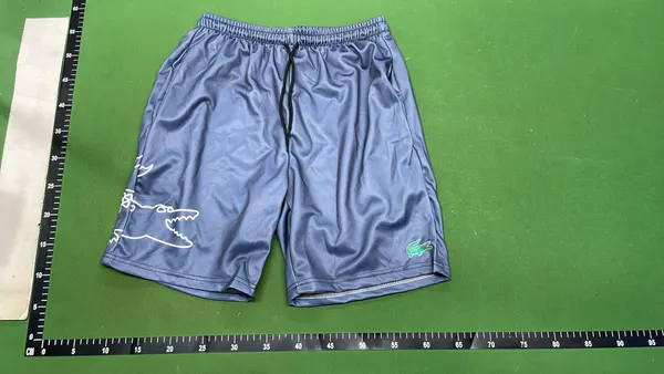 Dark Grey Drawstring Athletic Shorts (Red) — warehouse QC photo 6