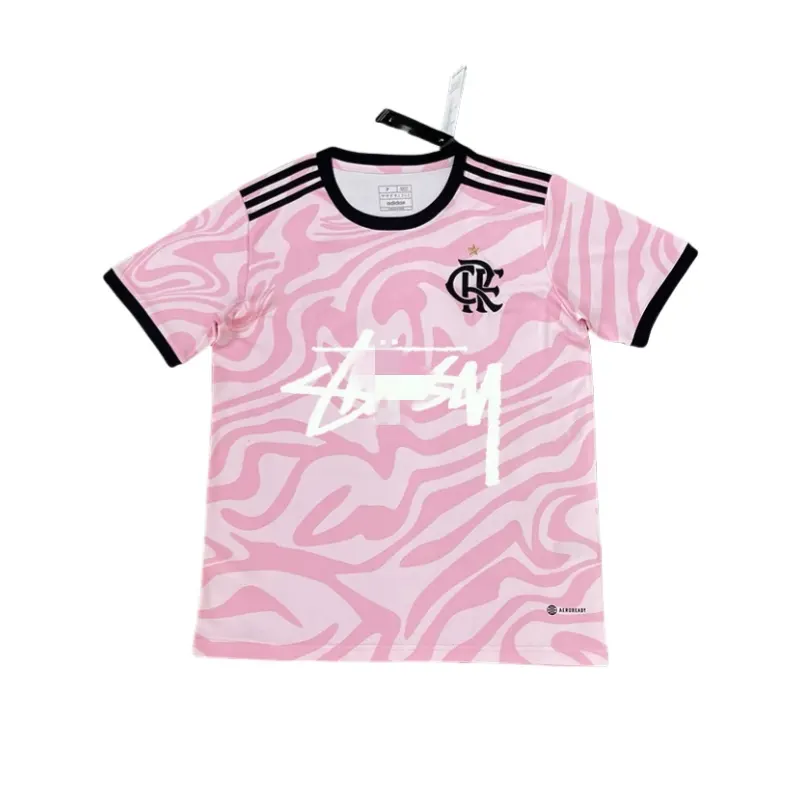 Pink Marbled Print Short-Sleeve Football Jersey (Pink) — merchant catalogue photo