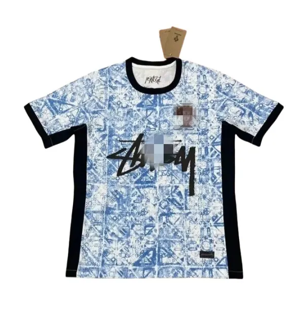 Pink Marbled Print Short-Sleeve Football Jersey (#2) — merchant catalogue photo