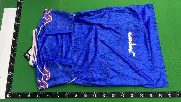 Pink Marble Print Short Sleeve Football Jersey — warehouse QC photo 3