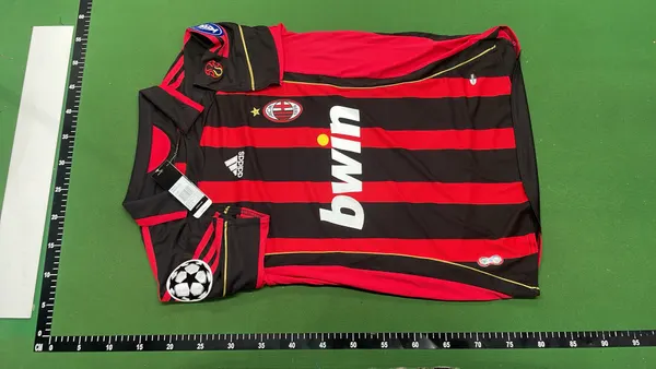 White Short-Sleeve Football Jersey With Number Print (#3) — warehouse QC photo 6