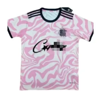 Black Floral Jacquard Soccer Jersey With Pink Trim — merchant catalogue photo