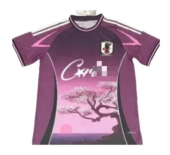 Black Floral Jacquard Soccer Jersey With Pink Trim (Blue) — merchant catalogue photo