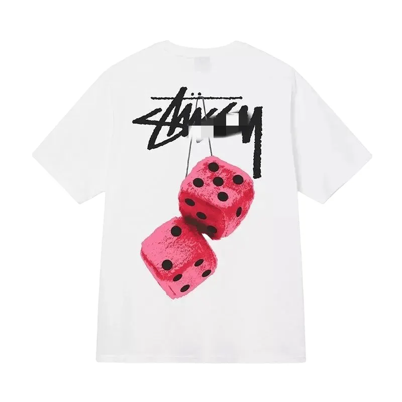 Black Tee With Fuzzy Dice Back Print — merchant catalogue photo